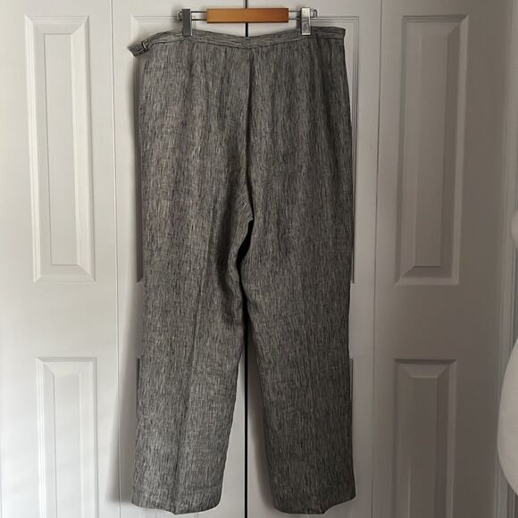 KASPER GREY/BLACK 100% LINEN FULLY LINED PANTS SIZE 18 - Picture 6 of 9